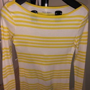 Yellow and white top